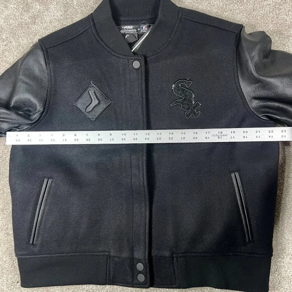 Pro Standard Womens Medium Black Chicago White Sox MLB Varsity Jacket‎ NWT